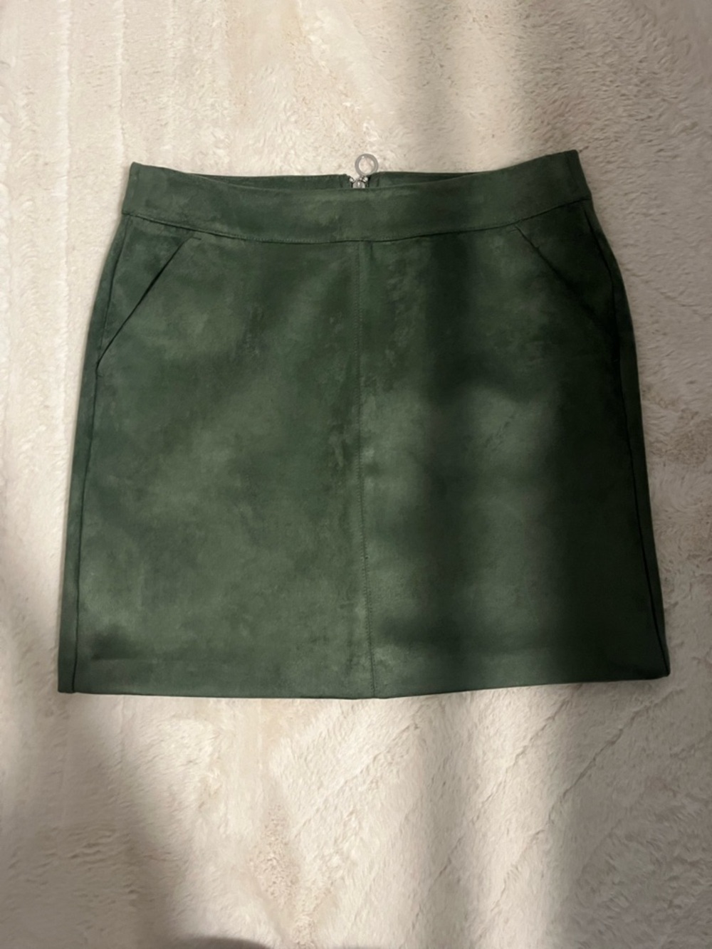 NWOT Vero Moda Dark Green Suede Mini Skirt